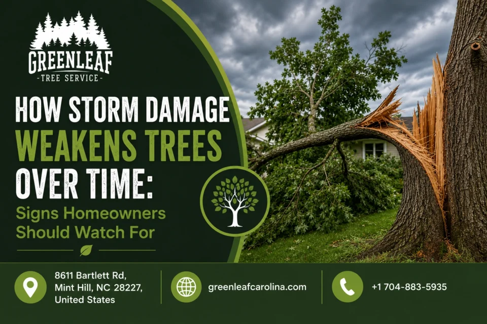 How storm damage weakens tree overtime